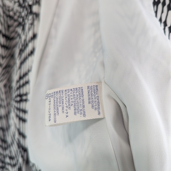 Rebecca Minkoff Blazer Women 4 Small Black White Becky Silk Jacket Office - Picture 10 of 13